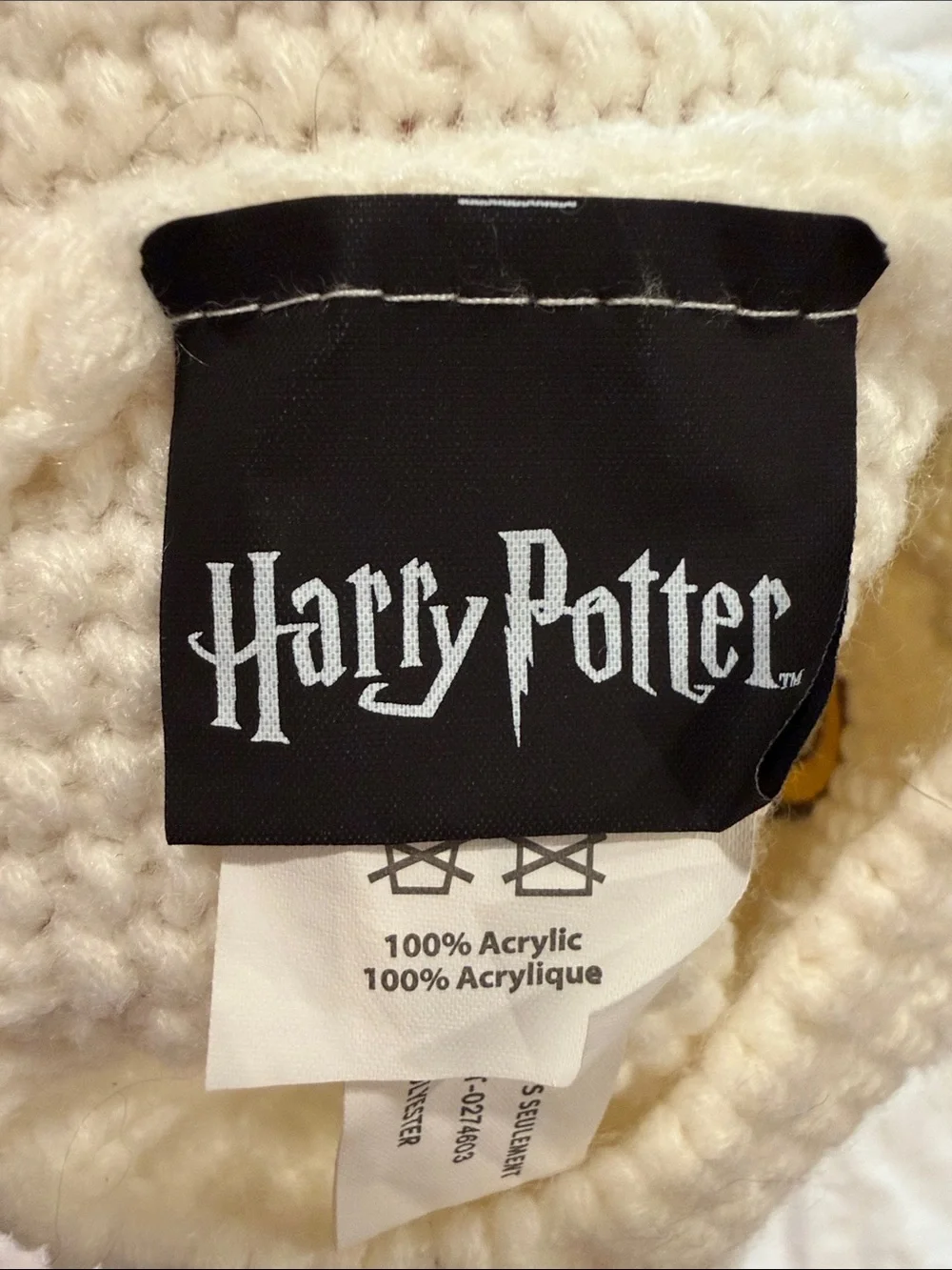 Harry Potter Toddlers Hedwig Knit Cream Pom-Pom Beanie Hat
